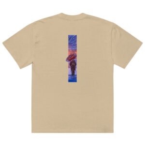 Camiseta oversize Geisha con paraguas